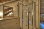 Loft Master Bathroom with a Shower Stall